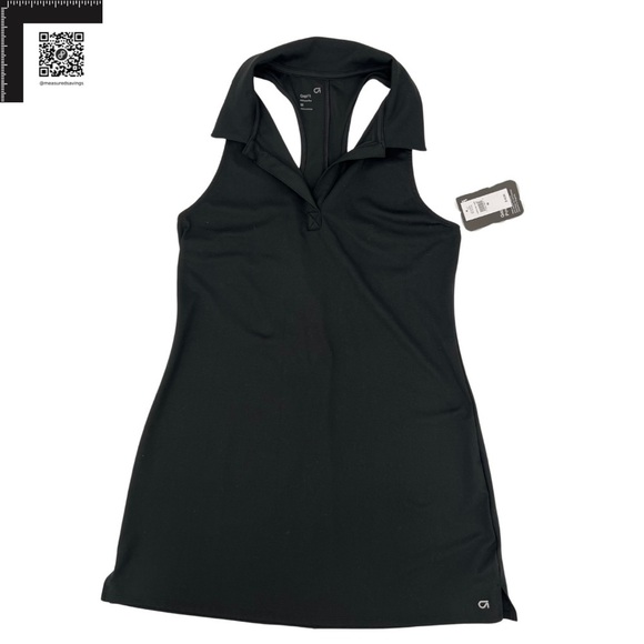 GapFit (Medium - NWT) Black Studio Polo T-back Dress with Johnny Collar #626374 - Picture 9 of 10